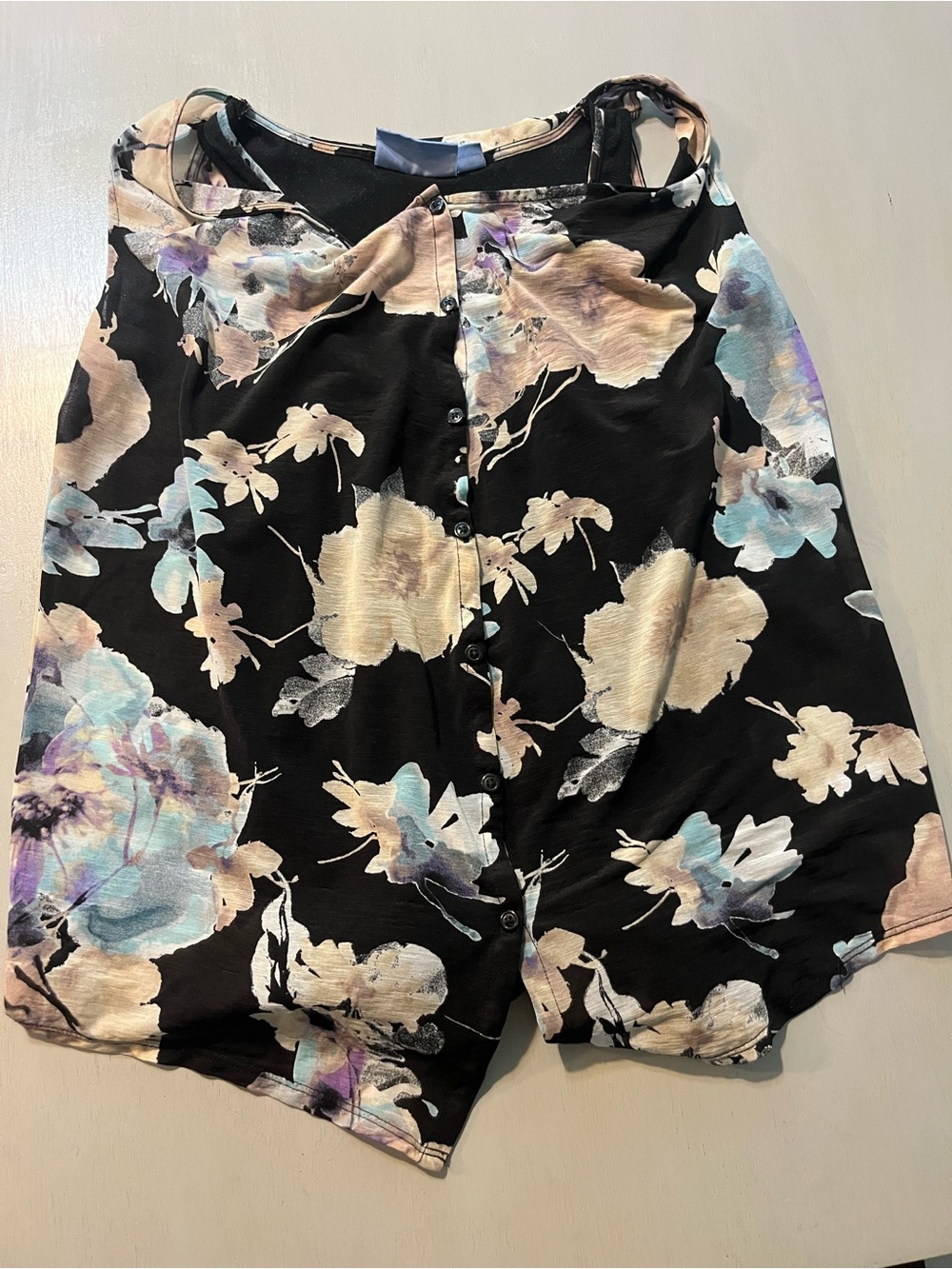 Simply Vera Vera Wang Layered Floral Sleeveless Top, Watercolor Print, Medium